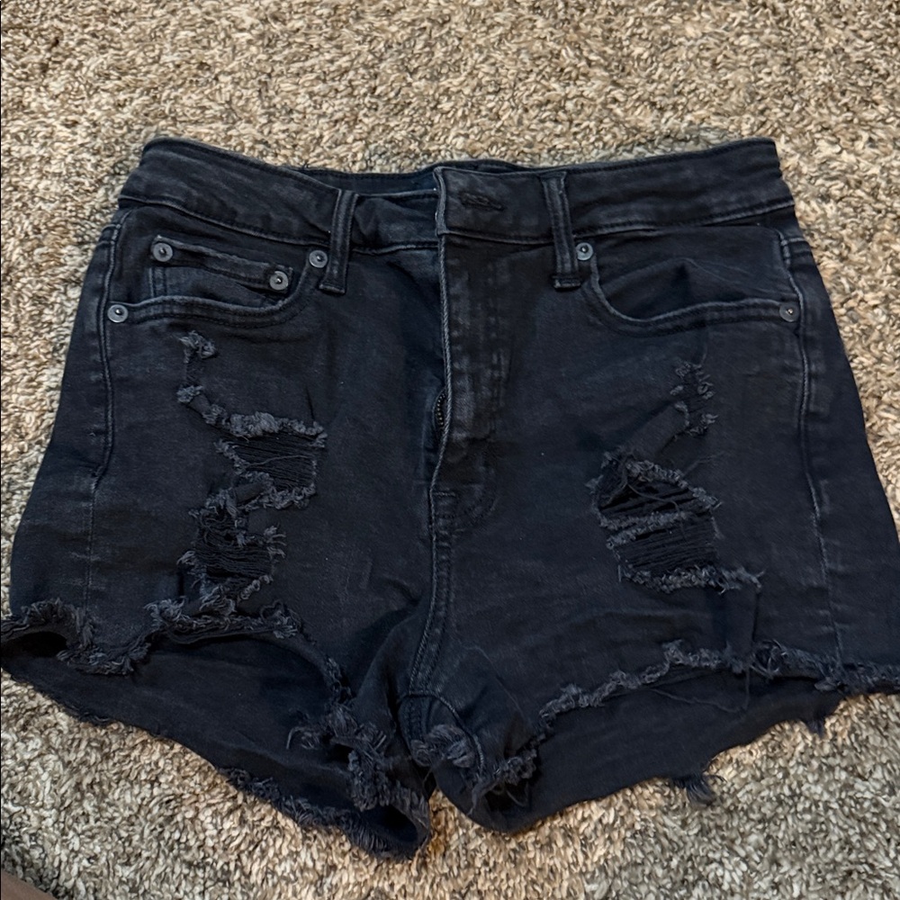 Aeropostale distressed Black High Rise Shorty. Size 8.